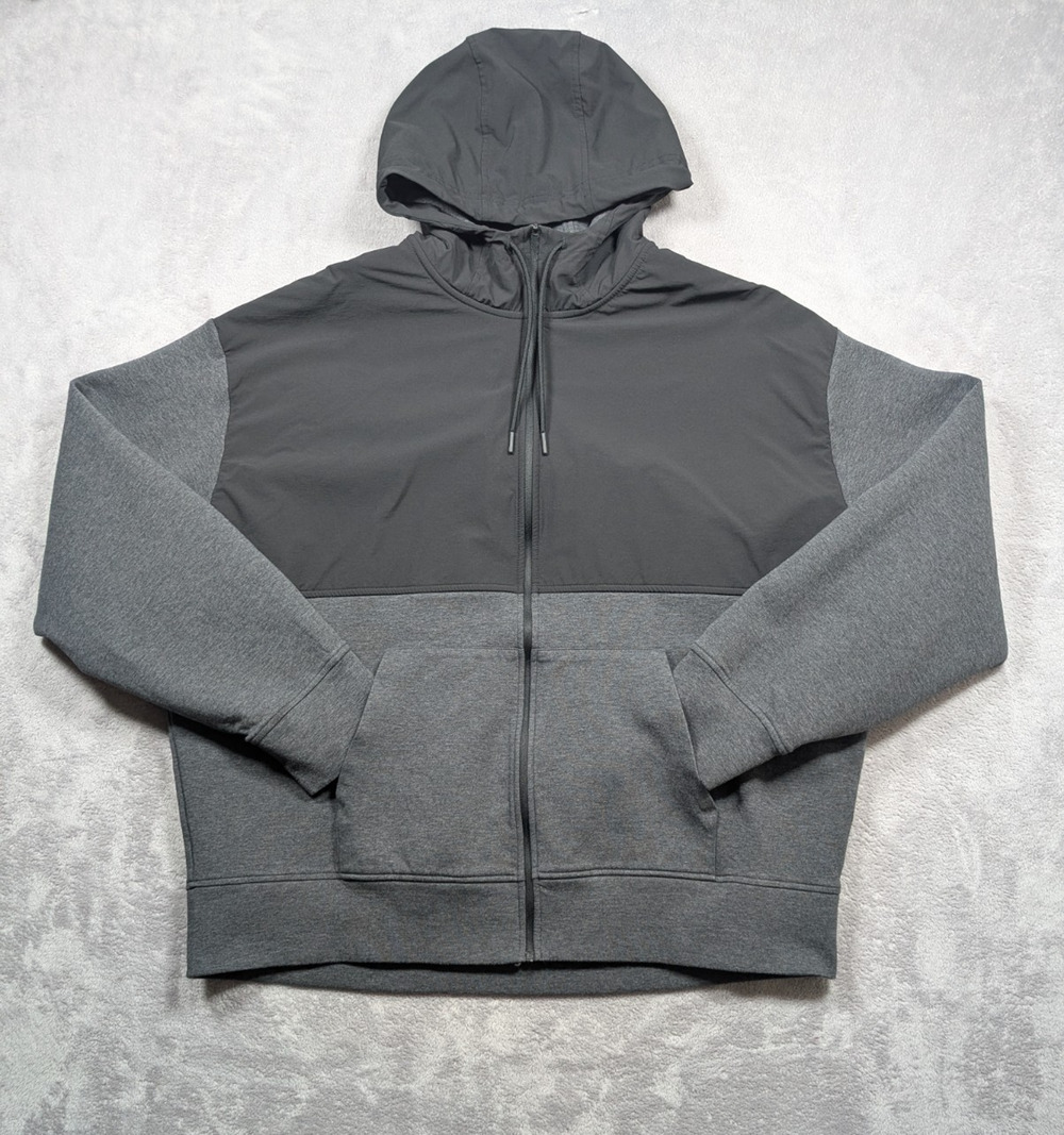 American Eagle Full Zip Jacket Sweater Mens XXL Gray Hooded Outdoor Casual